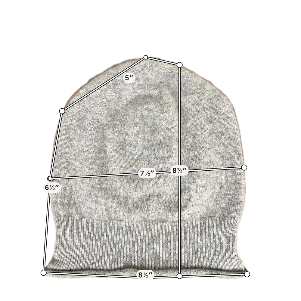 Nordstrom Rack Women 100% Cashmere Slouchy Beanie Hat Light Gray Heathered Knit